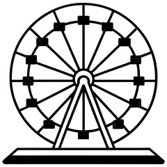 Sunset Wheel vline art vector
