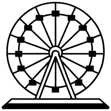 Sunset Wheel vline art vector