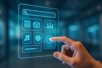 Floating Holographic UI Interface with Hand Interaction