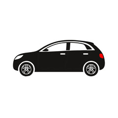 Modern black hatchback silhouette vector illustration isolated