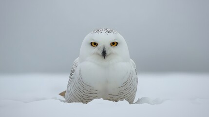 Snowy Owl in Winter Landscape