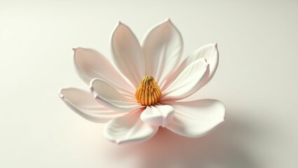 Naklejka premium Detailed close-up of a delicate magnolia flower.