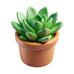 Fototapeta premium 3d succulent plant in terracotta pot isolated on transparent background