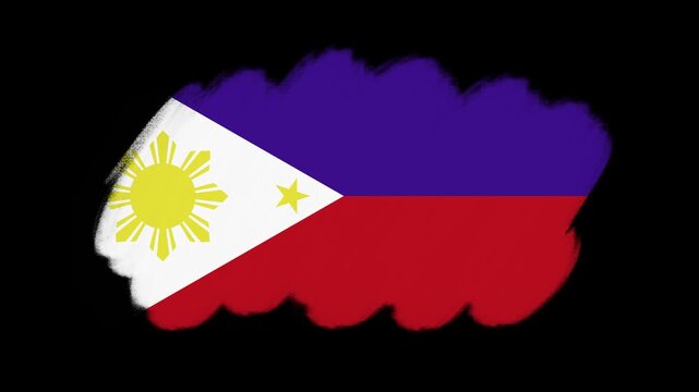 Philippines flag created with brush strokes
