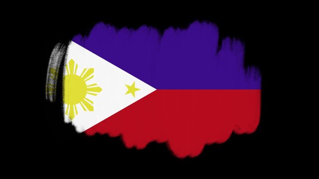 Philippines flag created with brush strokes