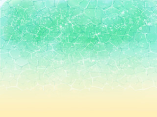 海辺や浜辺の砂浜の波打ち際のようなイメージの背景素材。手描きの水彩風テクスチャーとゆらゆらした水面の輝きのイメージ。