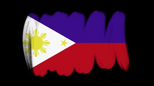 Philippines flag created with brush strokes