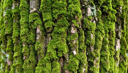 Close Up Of Moss Covered Tree Bark