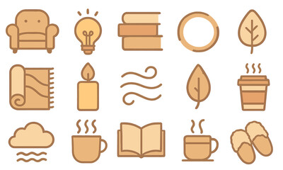 Cozy autumn elements including books, coffee, and blankets ideal for a relaxing evening indoors