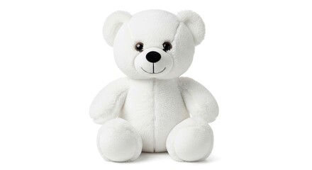 adorable white teddy bear perfect for childrens books websites or product packaging representing innocence comfort and childlike joy