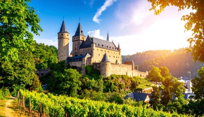 Magnificent Medieval Castle Surrounded Lush