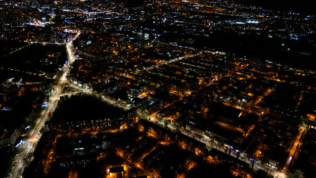 Aerial Night View of Urban Lights - Powered by Adobe
