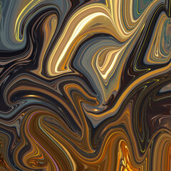 Dramatic dark gold liquid abstract with bold swirls and metallic depth, perfect for artistic backgrounds. Gold, liquid, abstract, swirl, metallic.