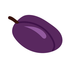Plum icon. Vector illustration of ripe plum fruit.