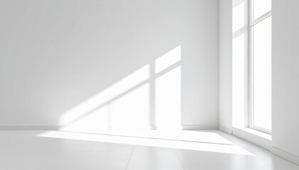 Fototapeta premium Bright Empty Room With Sunlight And Shadows