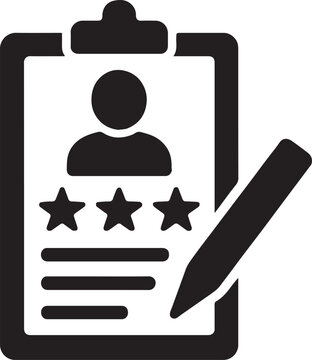 Silhouette vector of a customer feedback form, representing reviews, surveys, and user responses.