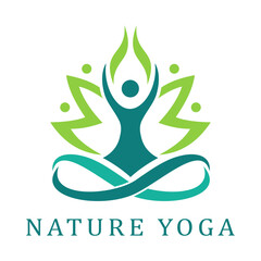 natural vector yoga or meditation logo