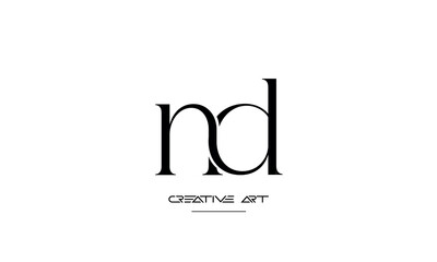 ND, DN, N, D abstract letters logo monogram