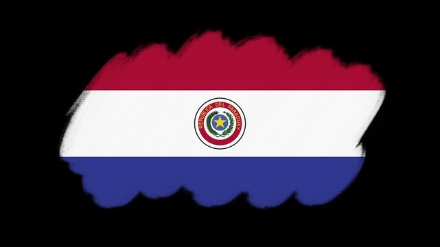 Paraguay flag created with brush strokes