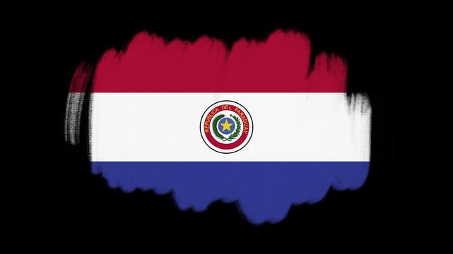 Paraguay flag created with brush strokes