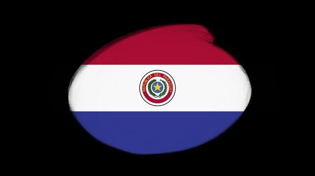 Paraguay flag created with brush strokes
