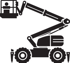 Cherry picker boom lift truck vector isolated on background