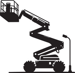 Cherry picker boom lift truck vector isolated on background
