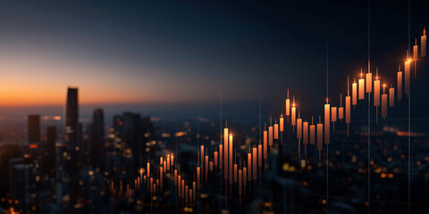 Fototapeta premium Investment growth graphs in the stock market business analytics insights for financial success