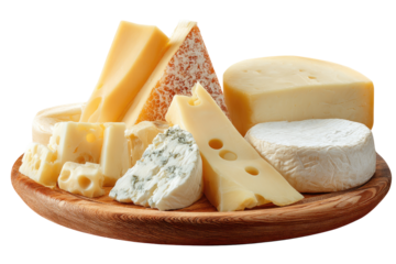 Assorted cheeses on a wooden platter (1)
