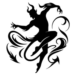 Dancing devil silhouette