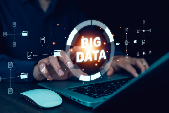 Big data world and globe icon modern interface concept, Data exchange and Innovation technology. Futuristic of business and social network. - Powered by Adobe