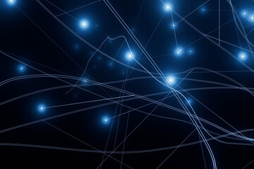 Close-up view of a stylized 3D rendering of a neuron cell