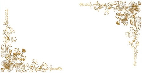 Gold ornate corner border on white