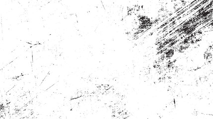 Grunge diagonal scratch texture with scattered distressed lines and rough erosion. Vector overlay grunge dust texture design with black overlay on clean white background perfect for photography effect