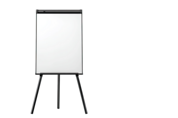 Blank flip chart on easel