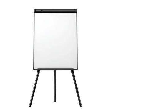 Blank flip chart on easel
