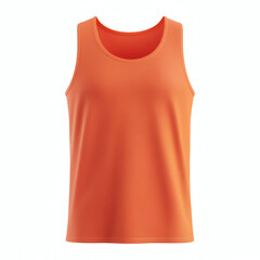 Plain orange tank top 3D mockup showcasing a front view for apparel design presentation on white background