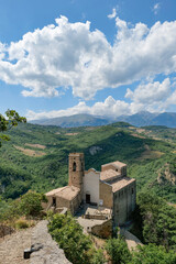 A small church in the landscape of Roccascalegna, a medieval town in the mountains of Abruzzo, Italy.