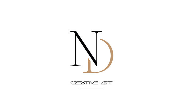ND, DN, N, D abstract letters logo monogram