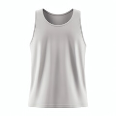 Plain light gray tank top 3D mockup showcasing a front view for apparel design presentation on white background
