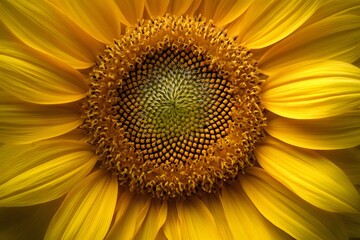 Obraz premium A close up shot of a vibrant yellow sunflower with intricate details in the center of the bloom