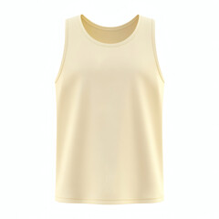 Plain light yellow tank top 3D mockup showcasing a front view for apparel design presentation on white background