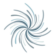 Vector art of abstract swirling blue lines isolated on white background