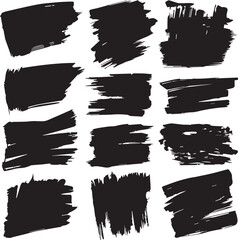 black brush strock set 