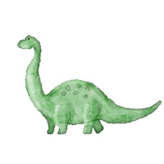 watercolor brachiosaurus. perfect for sticker, birthday invitation decoration, baby shower, or nursery wall art