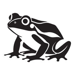 Minimal Frog Logo Design in Silhouette Vector Style – Clean and Modern Graphic Template for Eco-Friendly Brands, Wildlife Projects, Organic Products, Nature Businesses, and Logo Identity in EPS Format