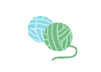 手芸で使う毛糸玉の手描きイラスト