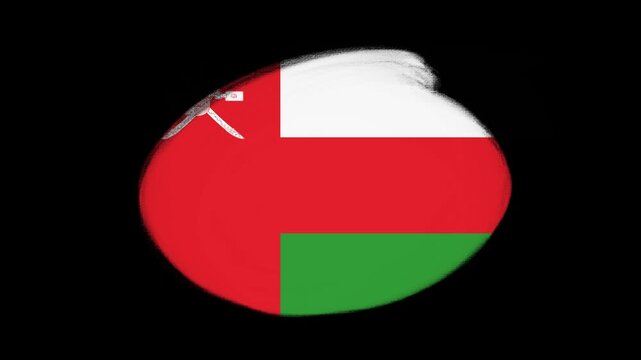 Oman flag created with brush strokes