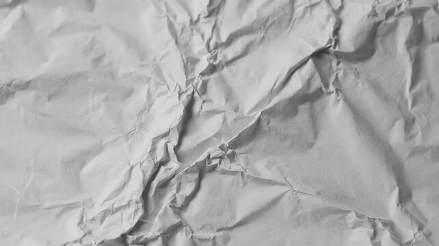 Abstract Crumpled White Paper Texture Background Video Wrinkled Paper Surface with Folds and Creases Distressed Grunge Material Backdrop for Presentations