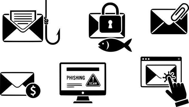 Email phishing icon simple vector isolated symbol
